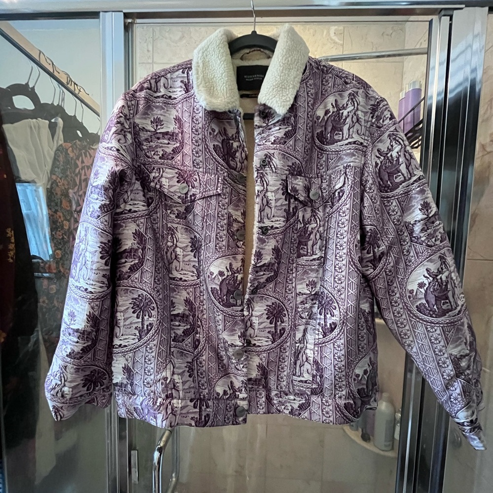 Scotch and Soda, Maison Scotch faux shearing lined jacket.